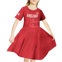 Custom England Cricket Kid Short Sleeve Dress Go Three Lions - Red Ver
