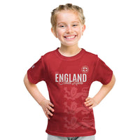 Custom England Cricket Kid T Shirt Go Three Lions - Red Ver