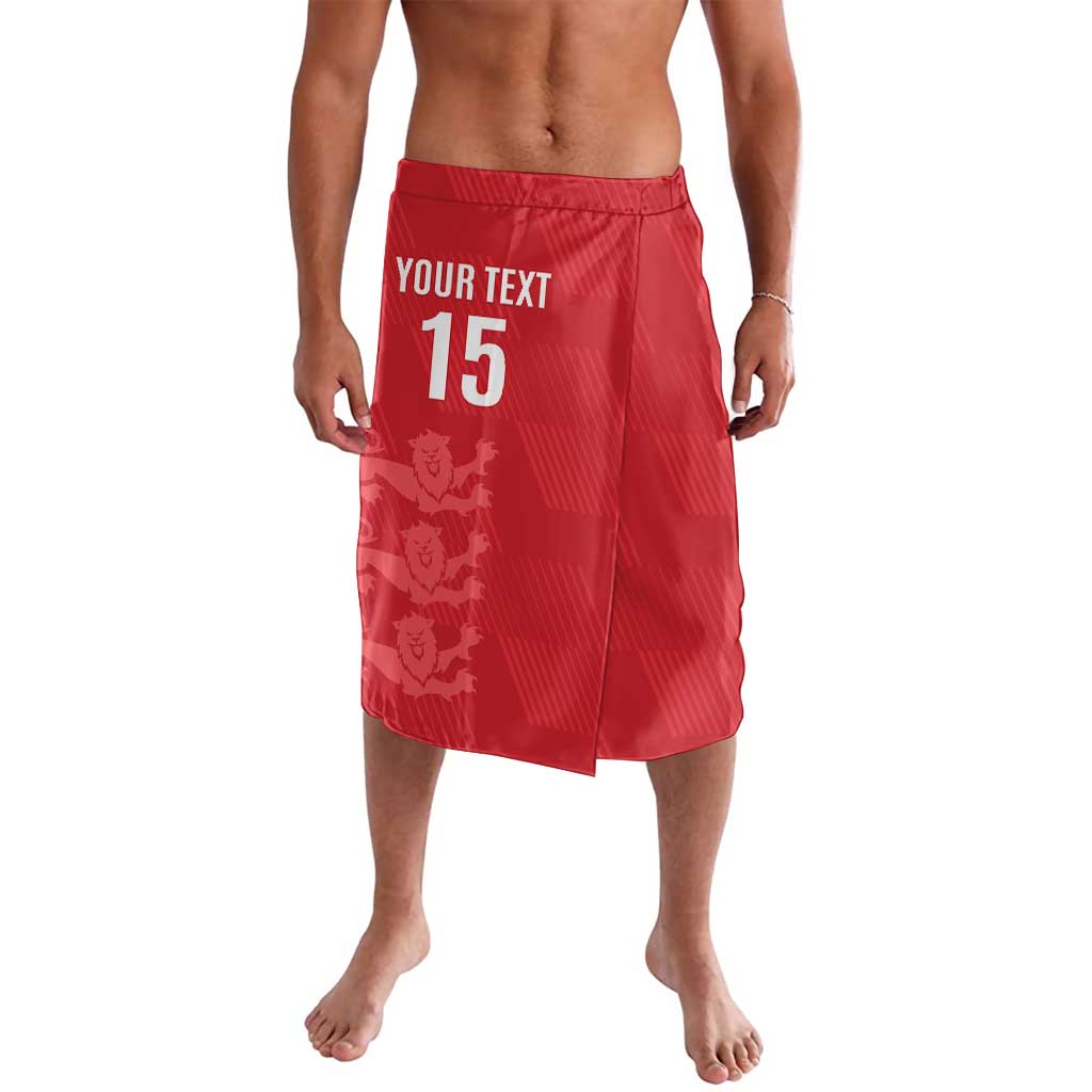 Custom England Cricket Lavalava Go Three Lions - Red Ver