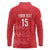 Custom England Cricket Long Sleeve Polo Shirt Go Three Lions - Red Ver