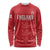 Custom England Cricket Long Sleeve Shirt Go Three Lions - Red Ver