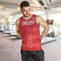 Custom England Cricket Men Tank Top Go Three Lions - Red Ver