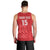 Custom England Cricket Men Tank Top Go Three Lions - Red Ver