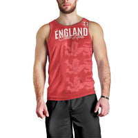 Custom England Cricket Men Tank Top Go Three Lions - Red Ver