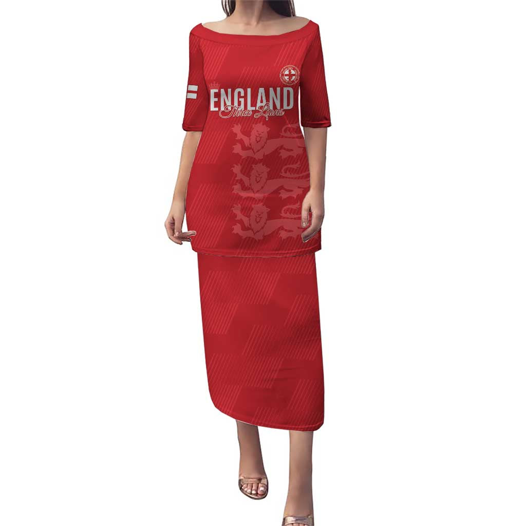 Custom England Cricket Puletasi Go Three Lions - Red Ver