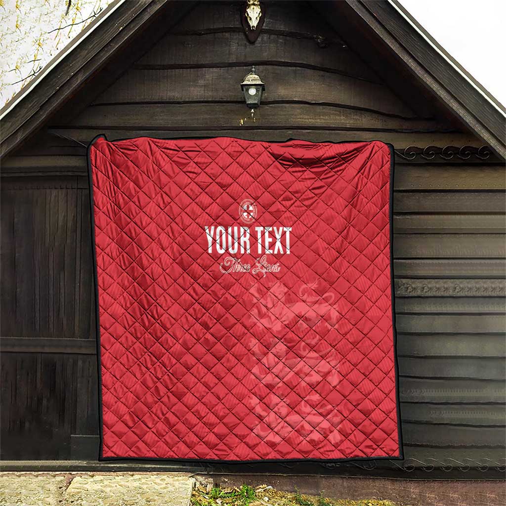 Custom England Cricket Quilt Go Three Lions - Red Ver