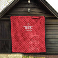 Custom England Cricket Quilt Go Three Lions - Red Ver