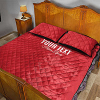 Custom England Cricket Quilt Bed Set Go Three Lions - Red Ver