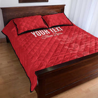 Custom England Cricket Quilt Bed Set Go Three Lions - Red Ver