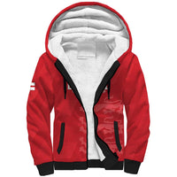 Custom England Cricket Sherpa Hoodie Go Three Lions - Red Ver