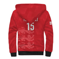 Custom England Cricket Sherpa Hoodie Go Three Lions - Red Ver