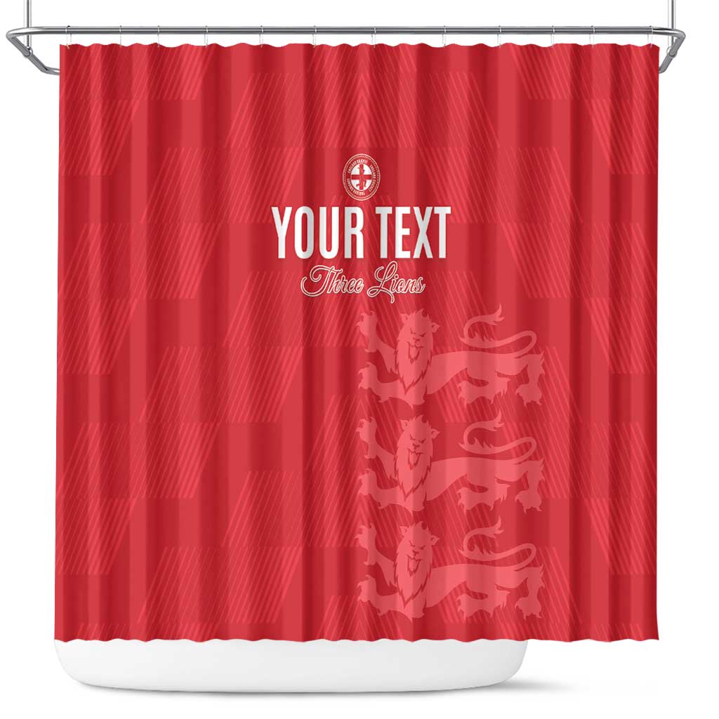 Custom England Cricket Shower Curtain Go Three Lions - Red Ver