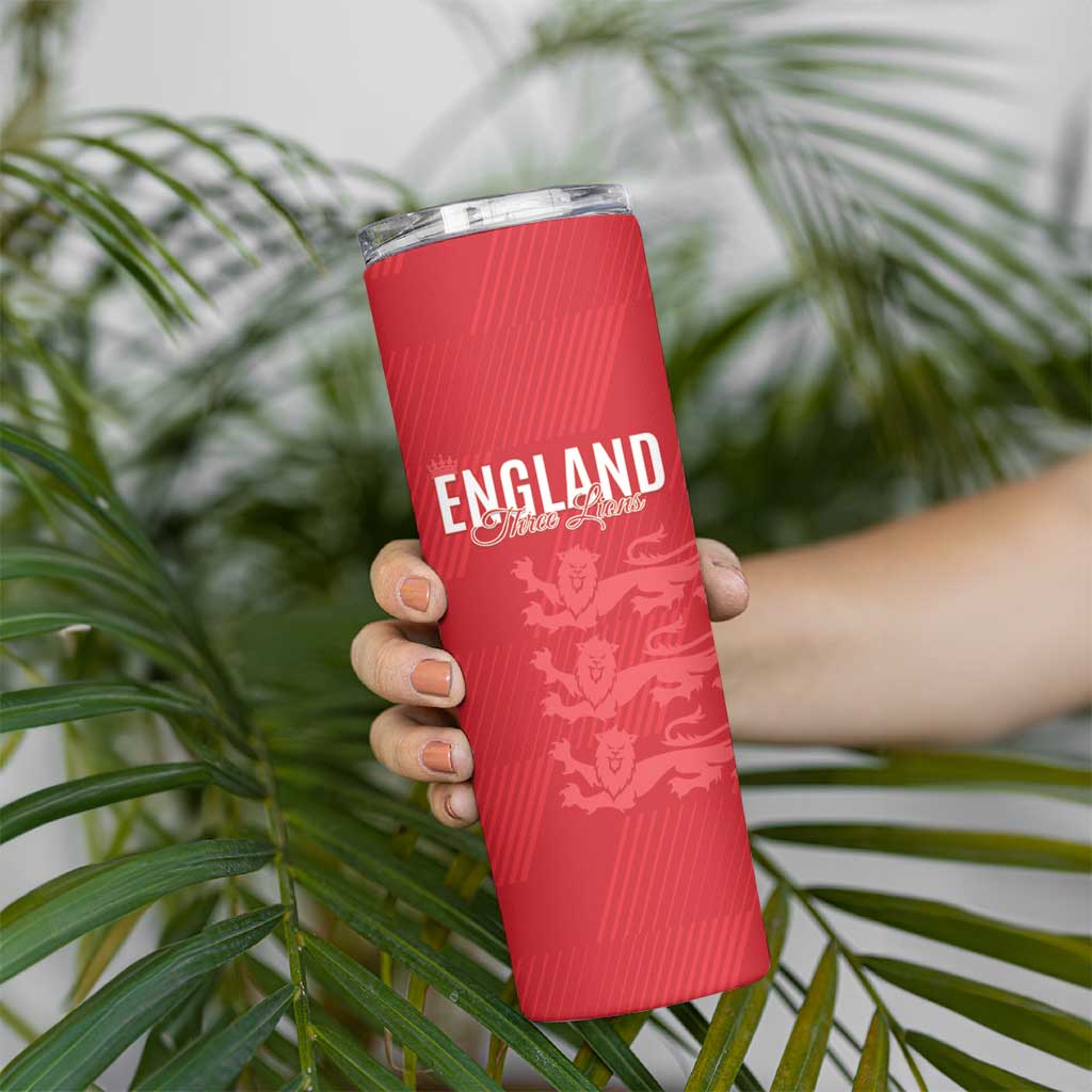 Custom England Cricket Skinny Tumbler Go Three Lions - Red Ver