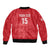 Custom England Cricket Sleeve Zip Bomber Jacket Go Three Lions - Red Ver