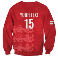 Custom England Cricket Sweatshirt Go Three Lions - Red Ver