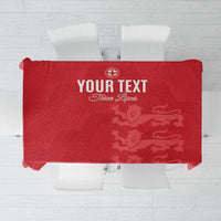 Custom England Cricket Tablecloth Go Three Lions - Red Ver