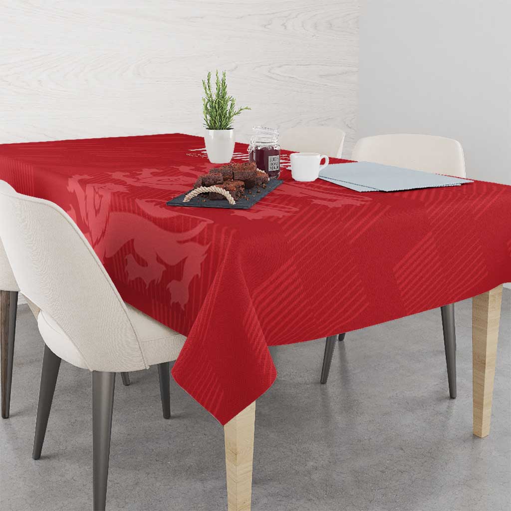 Custom England Cricket Tablecloth Go Three Lions - Red Ver