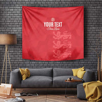 Custom England Cricket Tapestry Go Three Lions - Red Ver