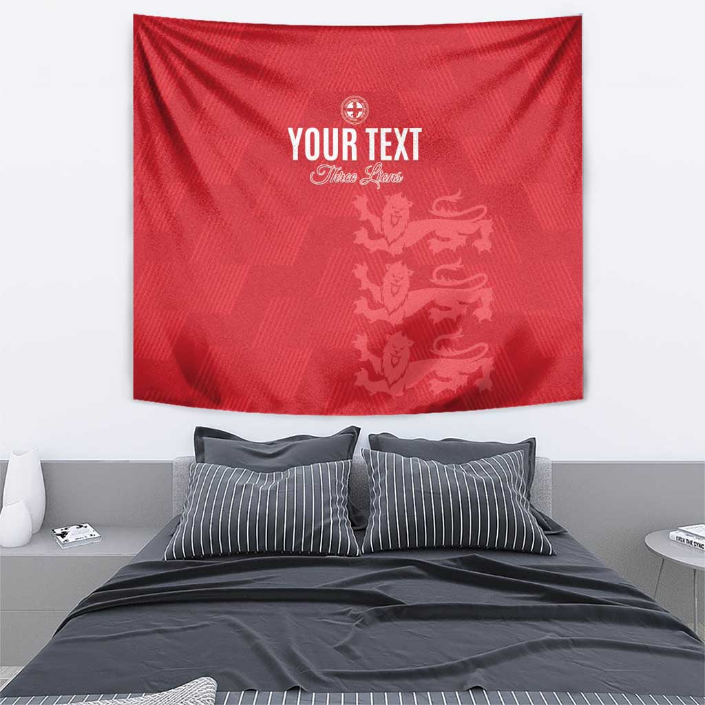 Custom England Cricket Tapestry Go Three Lions - Red Ver