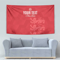 Custom England Cricket Tapestry Go Three Lions - Red Ver