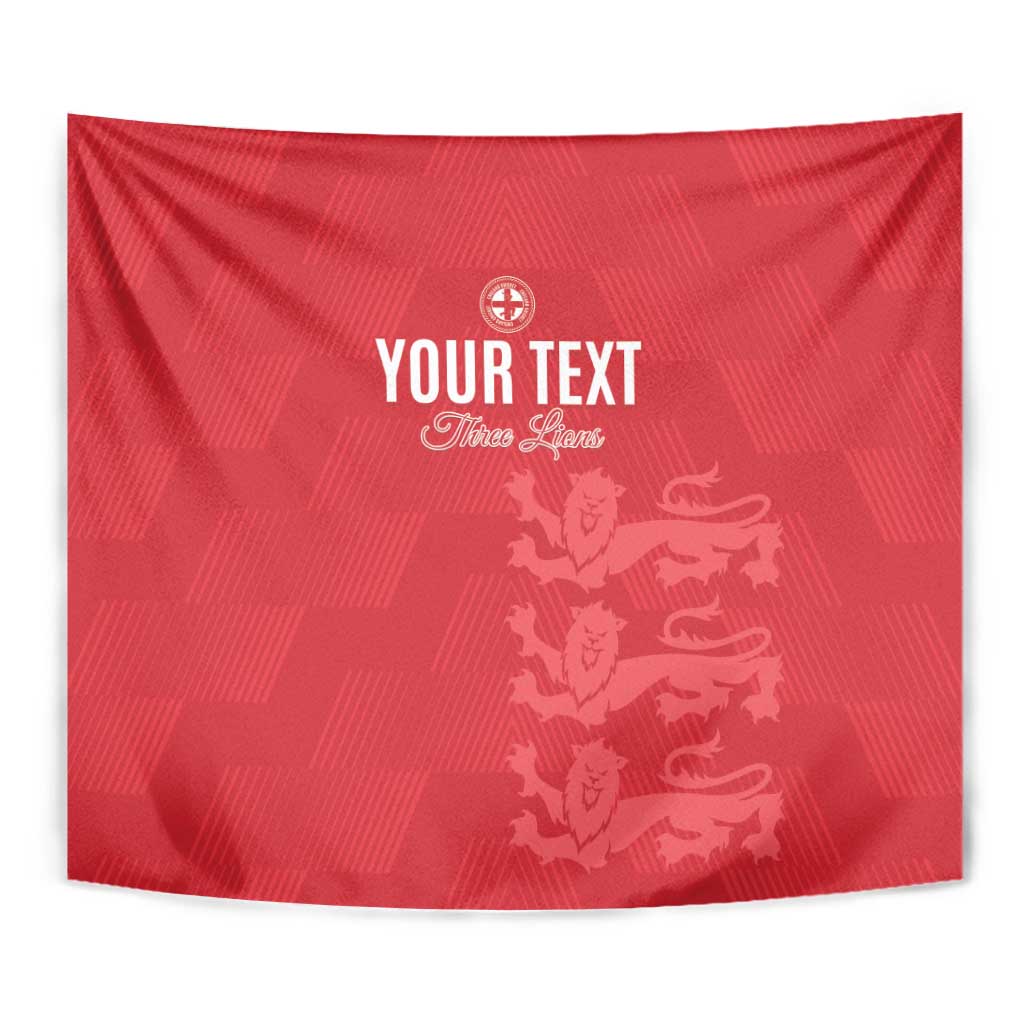 Custom England Cricket Tapestry Go Three Lions - Red Ver