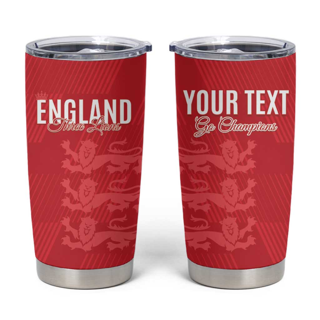 Custom England Cricket Tumbler Cup Go Three Lions - Red Ver