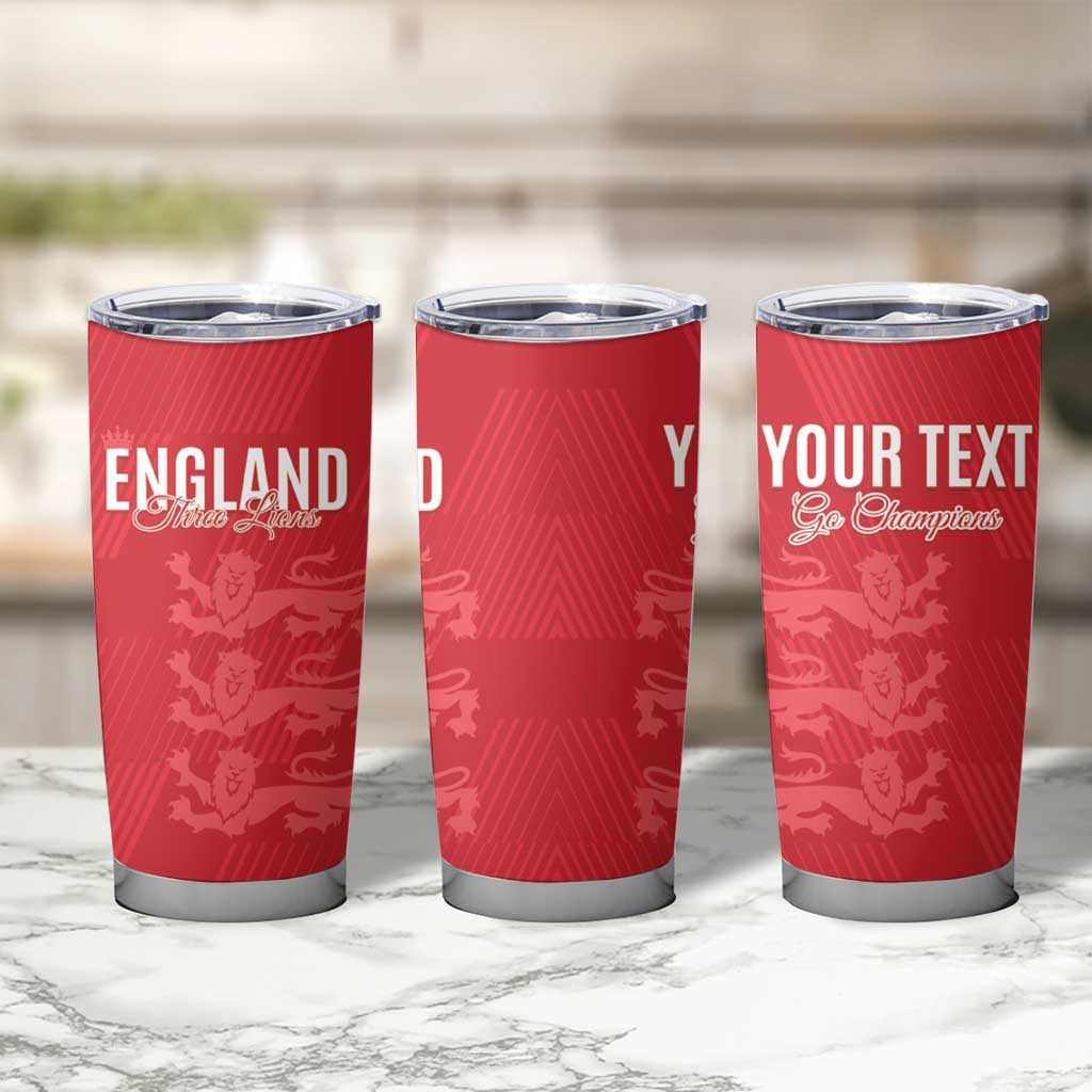Custom England Cricket Tumbler Cup Go Three Lions - Red Ver