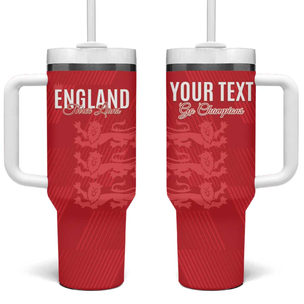 Custom England Cricket Tumbler With Handle Go Three Lions - Red Ver