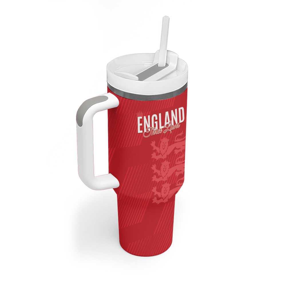 Custom England Cricket Tumbler With Handle Go Three Lions - Red Ver