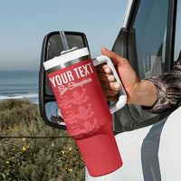 Custom England Cricket Tumbler With Handle Go Three Lions - Red Ver