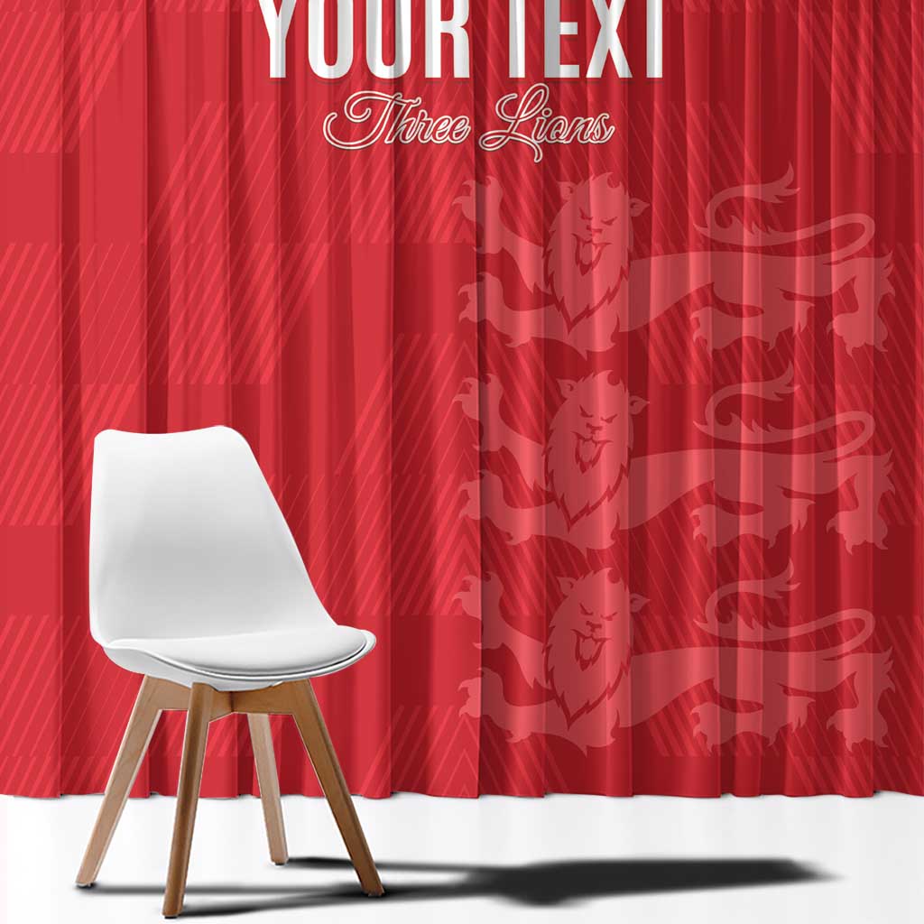 Custom England Cricket Window Curtain Go Three Lions - Red Ver