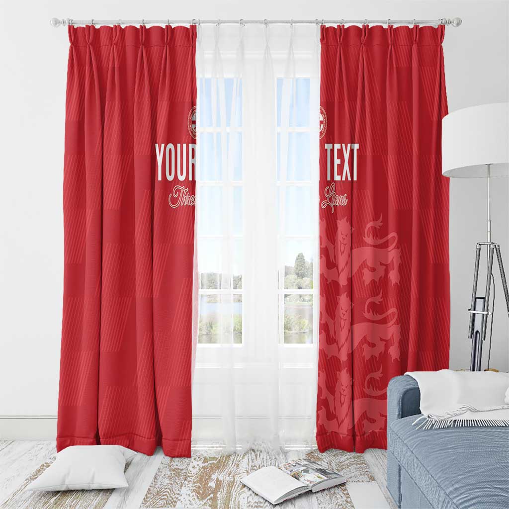 Custom England Cricket Window Curtain Go Three Lions - Red Ver