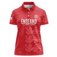 Custom England Cricket Women Polo Shirt Go Three Lions - Red Ver