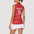 Custom England Cricket Women Sleeveless Polo Shirt Go Three Lions - Red Ver