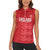 Custom England Cricket Women Sleeveless Polo Shirt Go Three Lions - Red Ver