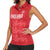 Custom England Cricket Women Sleeveless Polo Shirt Go Three Lions - Red Ver