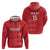 Custom England Cricket Zip Hoodie Go Three Lions - Red Ver