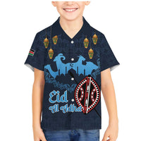 Kenya Happy Eid Mubarak Family Matching Mermaid Dress and Hawaiian Shirt Eid Al-Adha