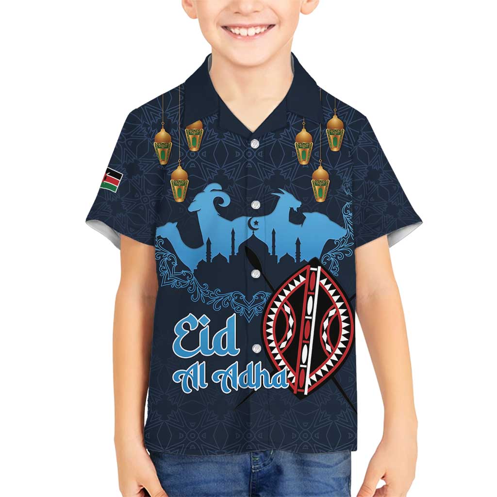 Kenya Happy Eid Mubarak Family Matching Puletasi and Hawaiian Shirt Eid Al-Adha