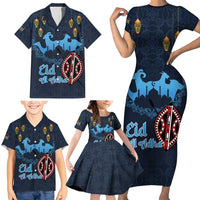 Kenya Happy Eid Mubarak Family Matching Short Sleeve Bodycon Dress and Hawaiian Shirt Eid Al-Adha