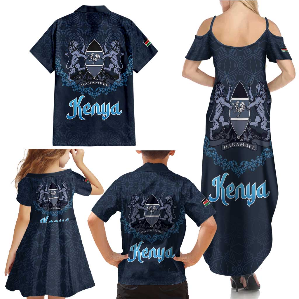 Kenya Happy Eid Mubarak Family Matching Summer Maxi Dress and Hawaiian Shirt Eid Al-Adha
