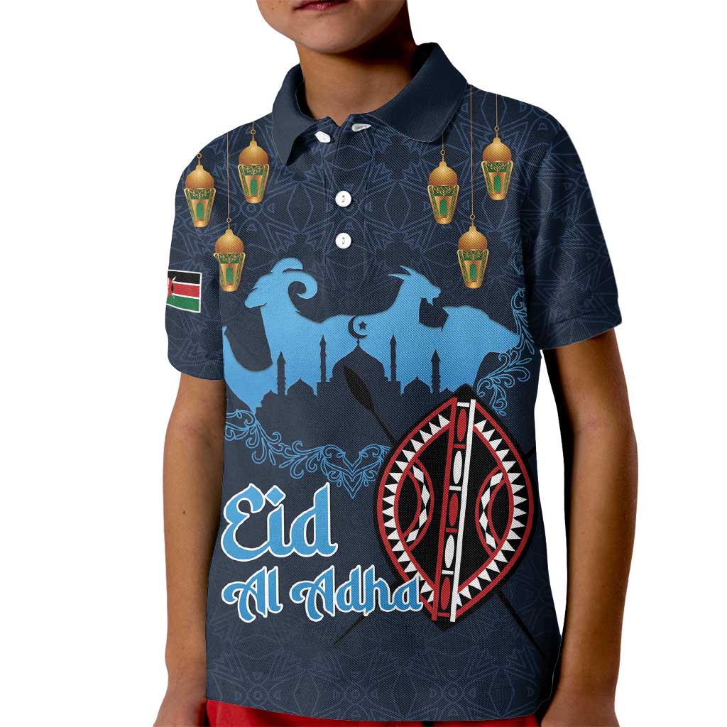 Kenya Happy Eid Mubarak Kid Polo Shirt Eid Al-Adha