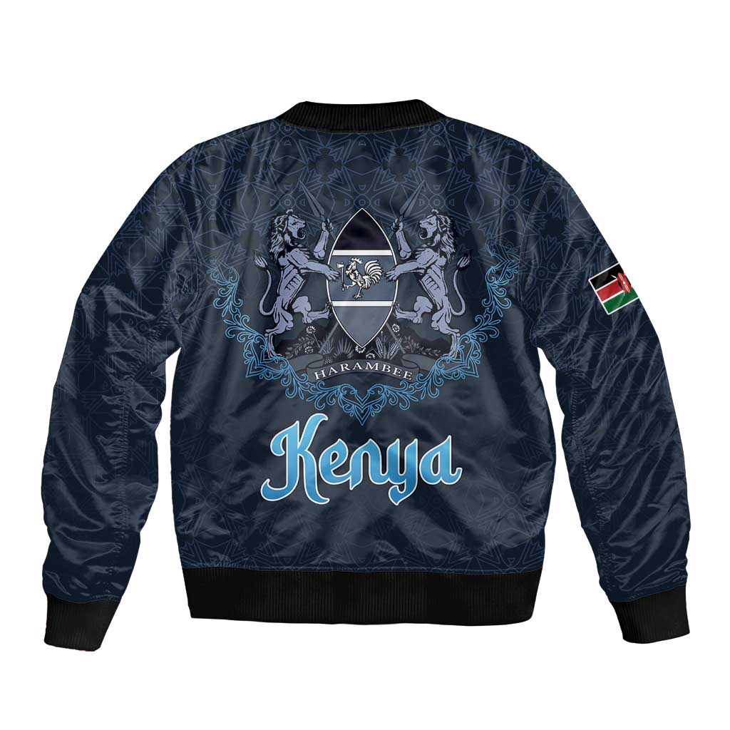Kenya Happy Eid Mubarak Sleeve Zip Bomber Jacket Eid Al-Adha