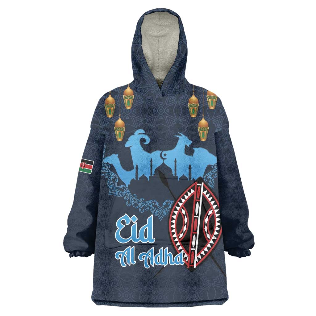 Kenya Happy Eid Mubarak Wearable Blanket Hoodie Eid Al-Adha