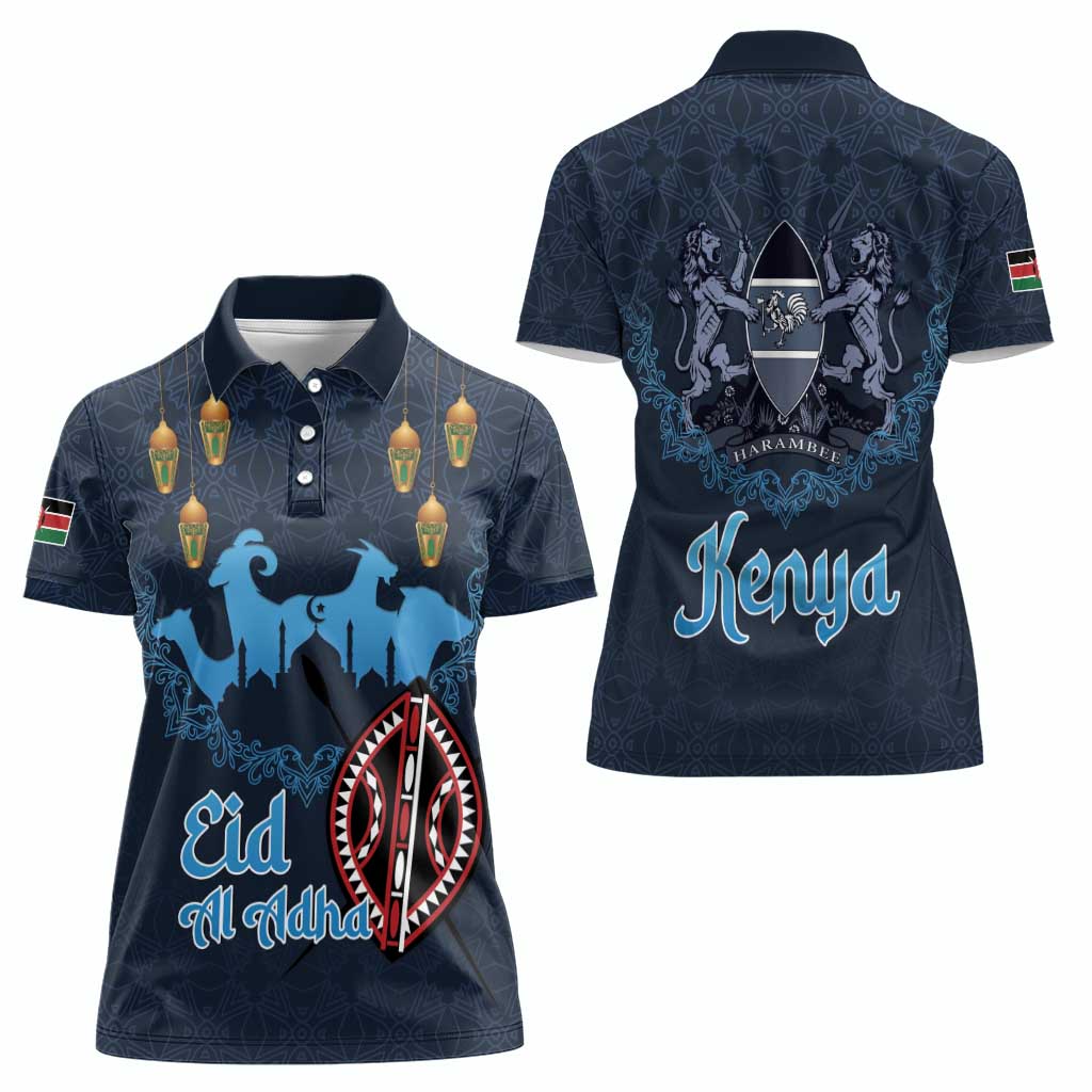 Kenya Happy Eid Mubarak Women Polo Shirt Eid Al-Adha