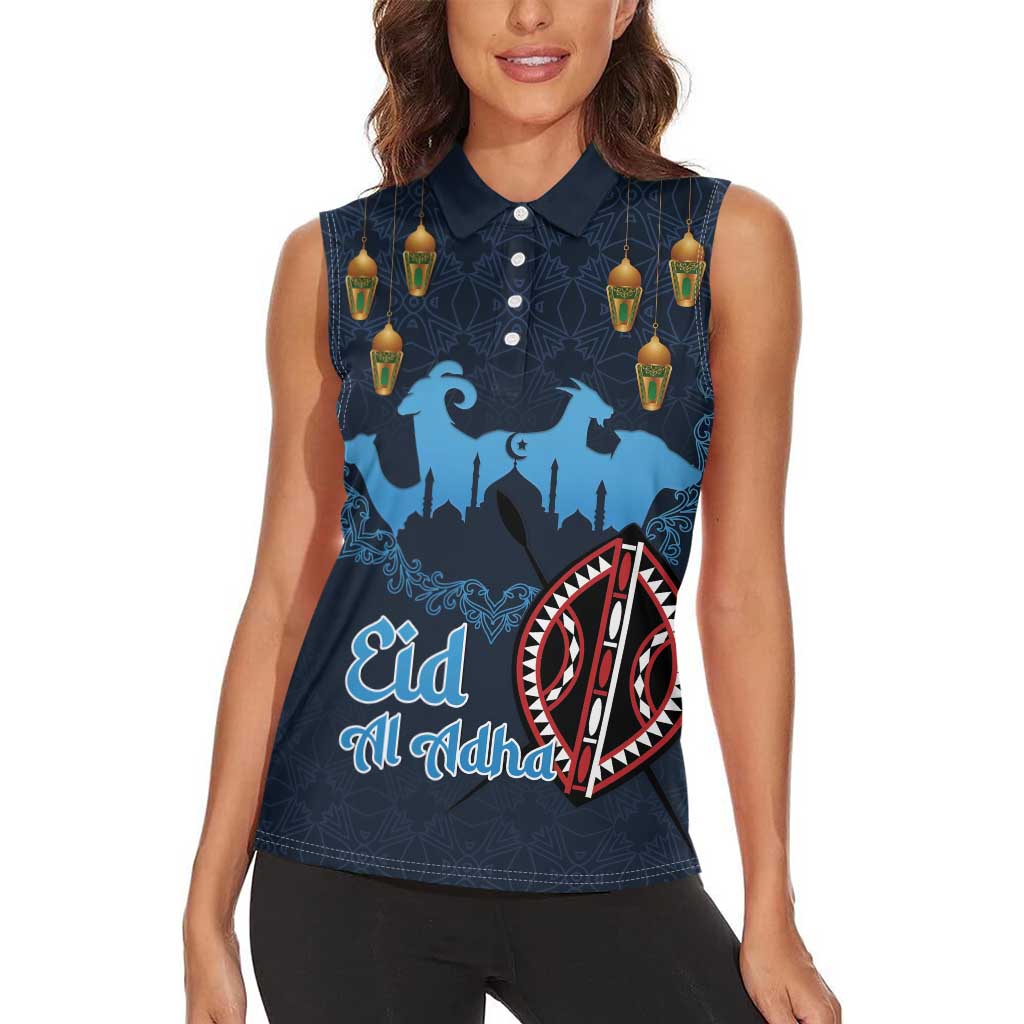 Kenya Happy Eid Mubarak Women Sleeveless Polo Shirt Eid Al-Adha