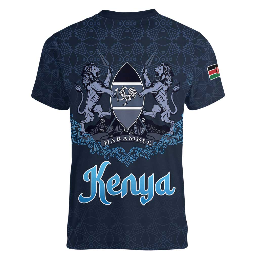 Kenya Happy Eid Mubarak Women V-Neck T-Shirt Eid Al-Adha
