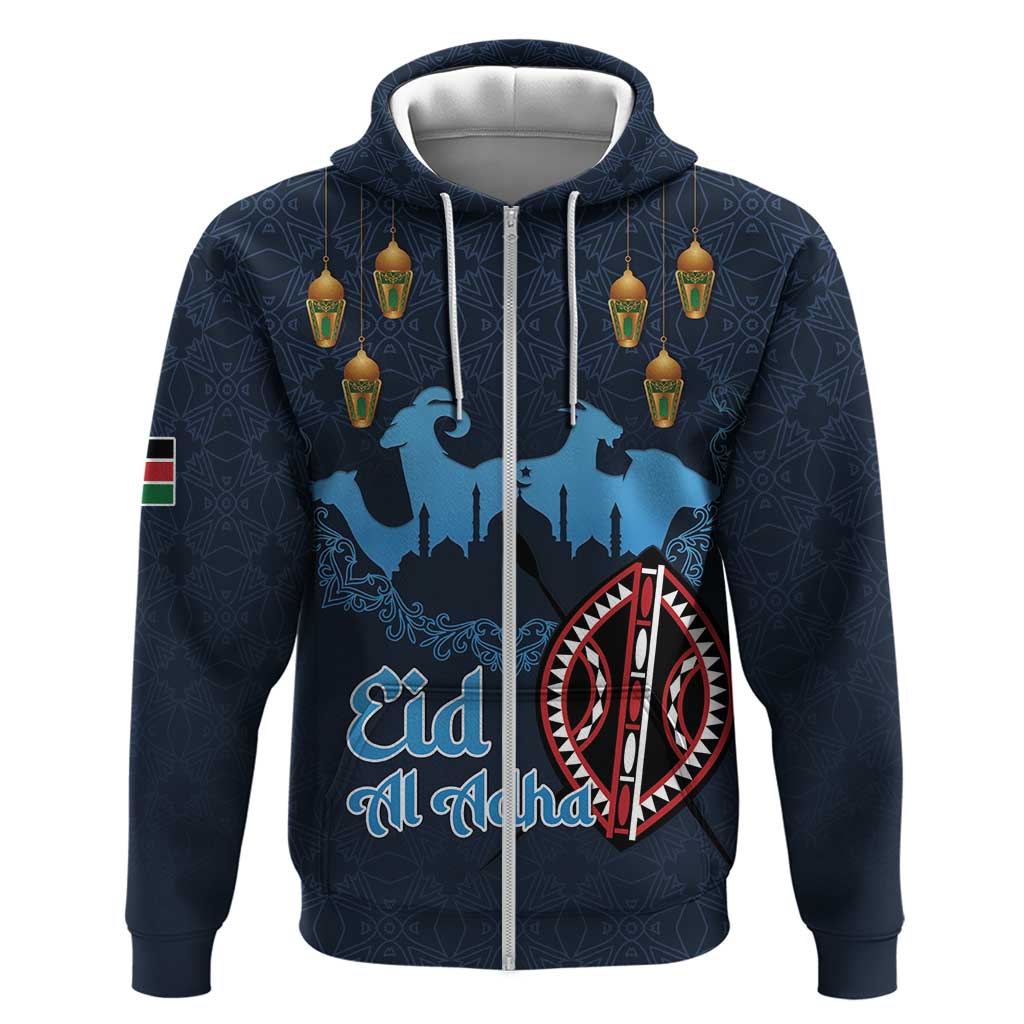 Kenya Happy Eid Mubarak Zip Hoodie Eid Al-Adha