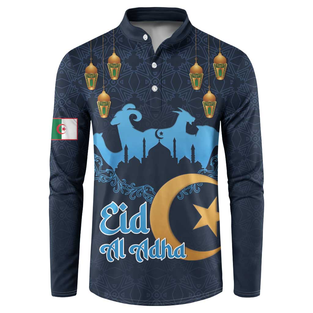 Algeria Happy Eid Mubarak Button Sweatshirt Eid Al-Adha