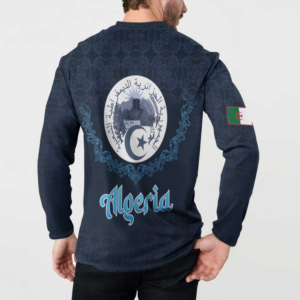 Algeria Happy Eid Mubarak Button Sweatshirt Eid Al-Adha